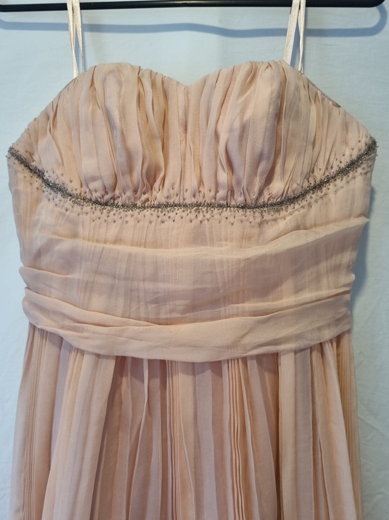 Lewis Park Chiffon Pink Ruched Strapless Sweetheart Evening Mini Dress Sz M2