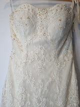 Imoda Ivory Lace Sweetheart Sequin Mermaid Train Wedding Dress Sz 104