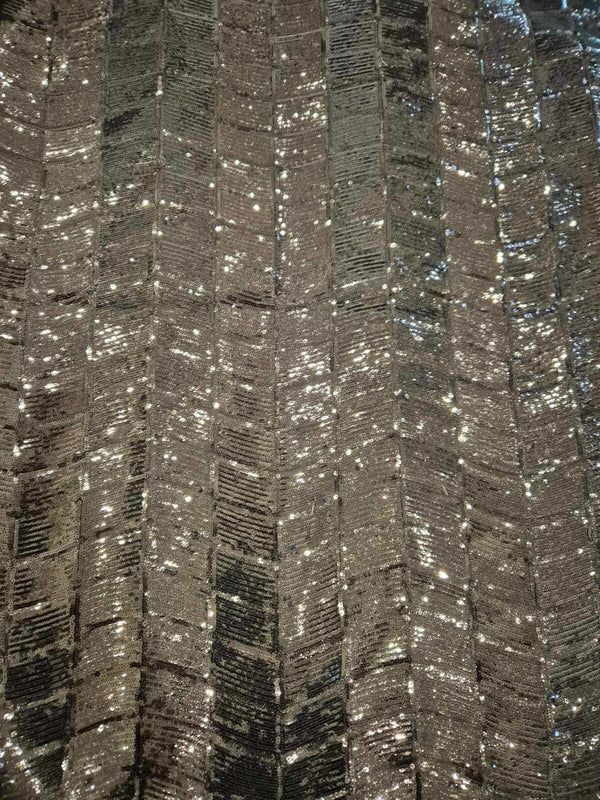 Spotlight Black Geometric Angle Sequin Fabric 158cm x 136cm0