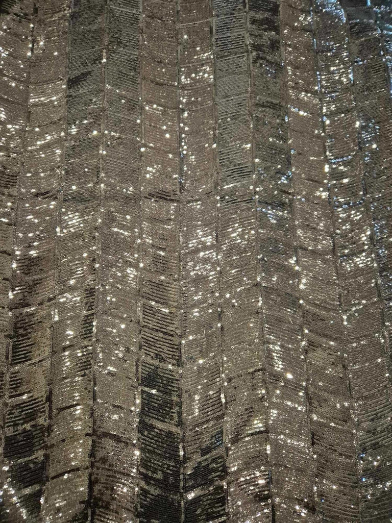 Spotlight Black Geometric Angle Sequin Fabric 158cm x 136cm0