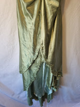 Giovanni Satin Green Ruched Beaded Halter Neck Evening Bridesmaid Dress Sz 102