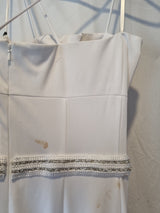 Giovanni White Knit Beaded Rope Evening Bridesmaid Dress Sz 109