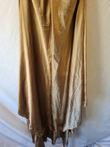 Imoda Brown Bronze Satin Ruched Beaded Halter Evening Bridesmaid Dress Sz 812