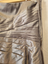 Imoda Grey Taffeta Ruched Pleat Strapless Evening Bridesmaid Dress Sz 1012