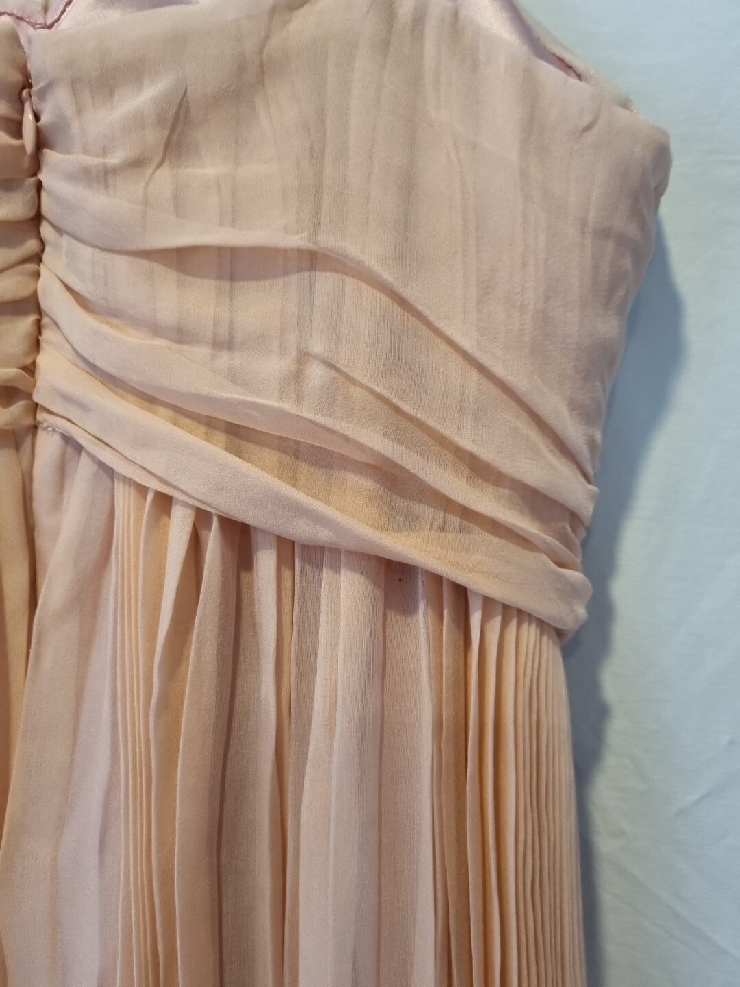 Lewis Park Chiffon Pink Ruched Strapless Sweetheart Evening Mini Dress Sz M8