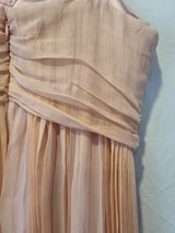 Lewis Park Chiffon Pink Ruched Strapless Sweetheart Evening Mini Dress Sz M8