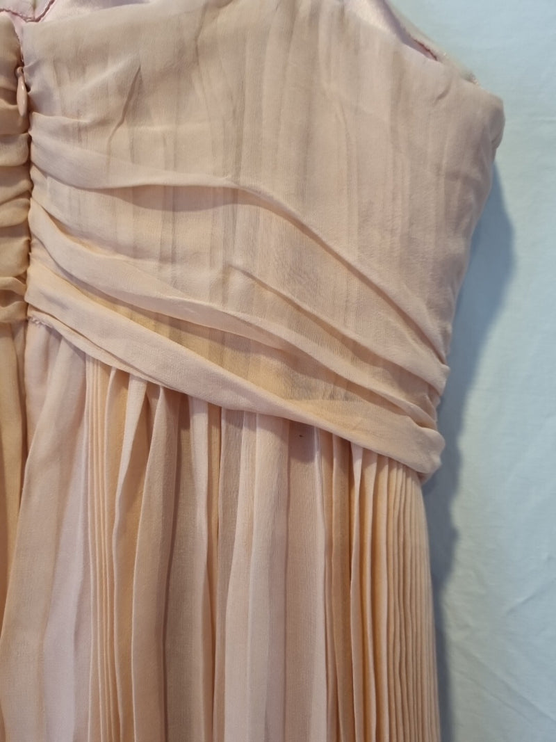 Lewis Park Chiffon Pink Ruched Strapless Sweetheart Evening Mini Dress Sz M8