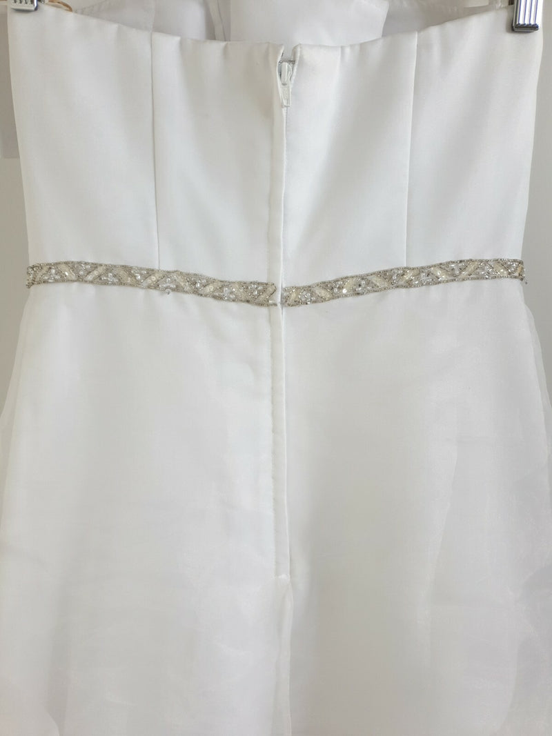Bridal Chic White organza beaded princess wedding dress size 106