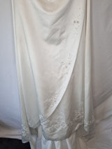 Imoda Ivory Satin Sweethesrt Beaded Train Wedding Dress Sz 82