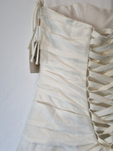 Imoda Ivory Sweetheart Ruched Simple Elegant Train Wedding Dress Sz 108