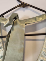 Giovanni Satin Green Ruched Beaded Halter Neck Evening Bridesmaid Dress Sz 1014