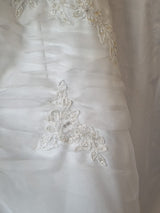 iModa Ivory Ruched Organza Lace A-line Beaded Sequin Embroidered Dress Sz 1216