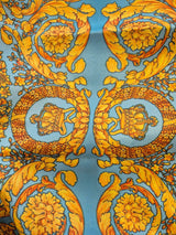 Baroque Style Satin Blue Yellow Fabric 134cm x 10m5