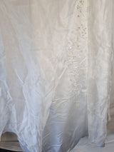 Imoda White Satin Organza Beaded Embroidered Wedding Dress Sz 147