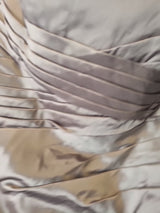 Imoda Grey Taffeta Ruched Pleat Strapless Evening Bridesmaid Dress Sz 104