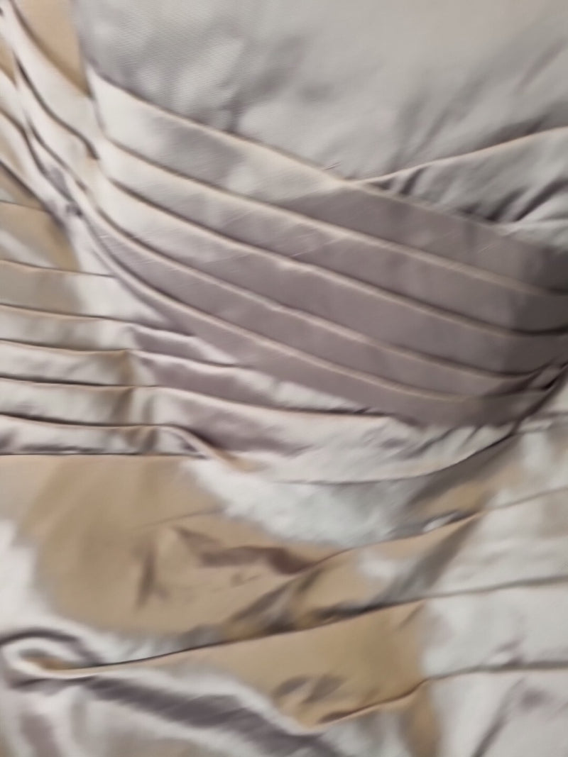 Imoda Grey Taffeta Ruched Pleat Strapless Evening Bridesmaid Dress Sz 104