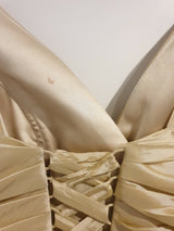 Suga Pash Gold taffeta ruched v neck maid of honour wedding dress size 126