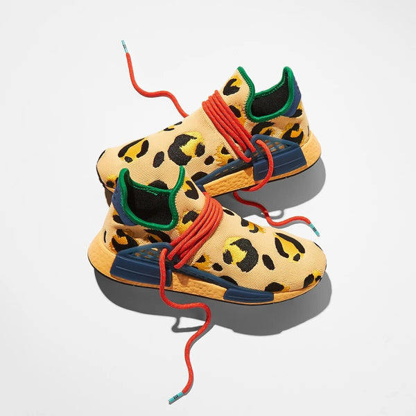 Adidas x Pharrel Williams HU NMD Animal Print Amber Orange Blue HP3221 US 91