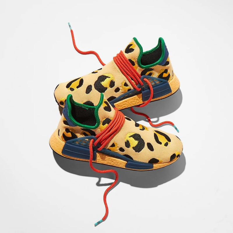 Adidas x Pharrel Williams HU NMD Animal Print Amber Orange Blue HP3221 US 91