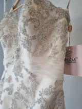 iModa Ivory Champagne Sweetheart Tulle Lace Mermaid Sequin Embroidered Sz 107