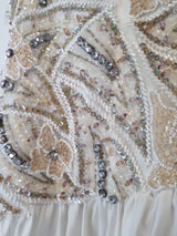 Imoda Ivory Sweetheart Ruched Pleated Gathered Embellished Wedding Dress Sz 814