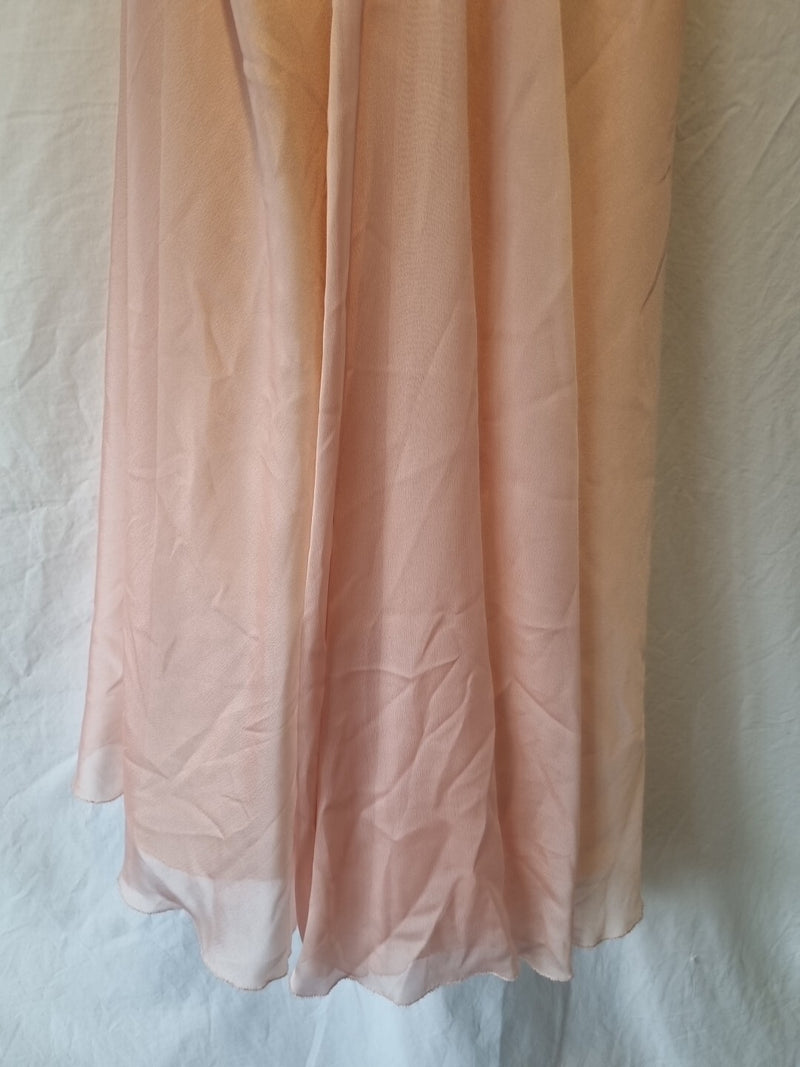 Juniper & Sage Chiffon Pink Ruched One Shoulder Evening Bridesmaid Dress Sz 81