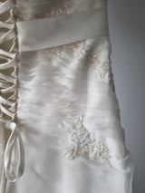 iModa Ivory Straps/Strapless Organza Ruched Beaded Lace AppliqueWedding Dress 1412