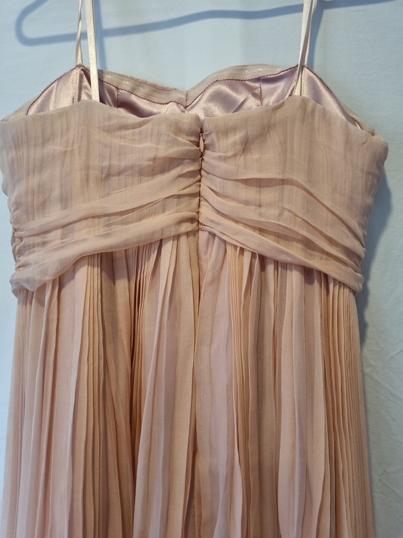 Lewis Park Chiffon Pink Ruched Strapless Sweetheart Evening Mini Dress Sz M7