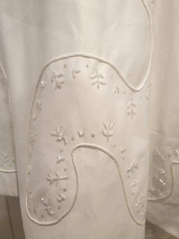 White beaded wedding bridal skirt with train size 61