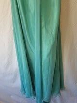 Imoda Chiffon Turquoise Ruched Beaded One Shoulder Evening Bridesmaid Dress Sz 82