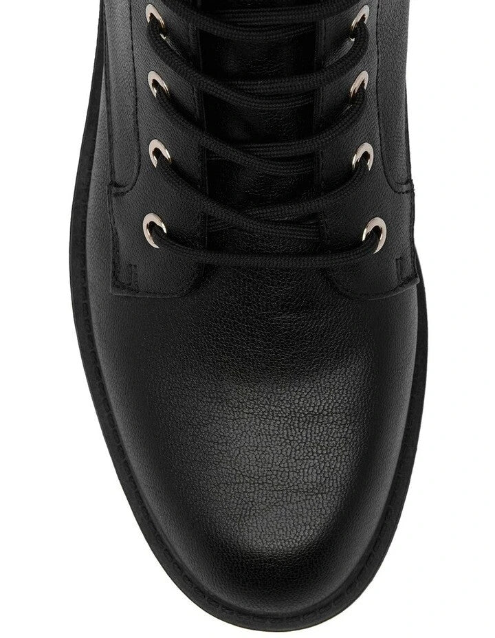 Guess Highs Black Gold Combat Military Hi-Top Boot Size AU 82