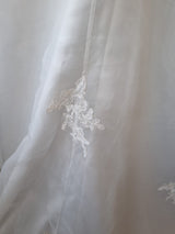 iModa Ivory Ruched Organza Lace A-line Beaded Sequin Embroidered Dress Sz 1220