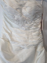 Imoda Ivory Ruched Beaded Embroidered Puckered Wedding Dress Sz 103