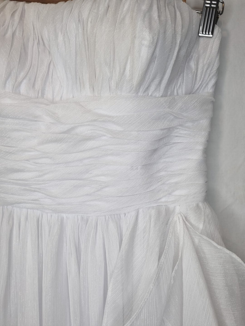 Imoda White Chiffon Ruched Empire Wedding Dress Sz 143