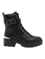 Guess Highs Black Gold Combat Military Hi-Top Boot Size AU 80
