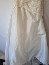 Imoda Ivory Sweetheart Ruched Beaded  Train Wedding Dress Sz 102