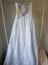 iModa White Straps/strapless Beaded Sequin Tulle Pleated Satin Backless Dress 109