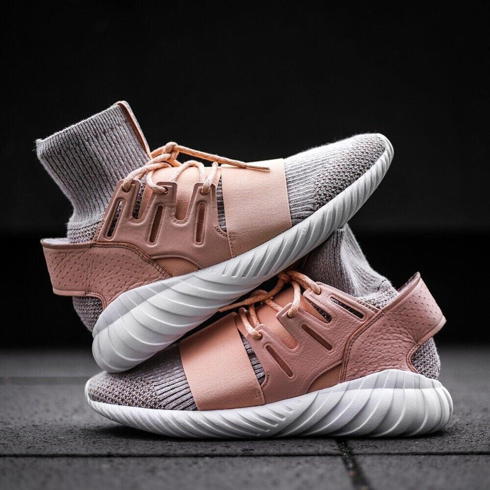 Adidas Tubular Doom Beige Pink Knit Ankle Sock Sneakers BB2390 F44/US10/UK9.511
