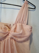 Juniper & Sage Chiffon Pink Ruched One Shoulder Evening Bridesmaid Dress Sz 83