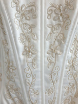 Essence ivory embroidered satin bustier and skirt bridal set uk12 us102