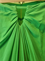 Imoda Chiffon Green Ruched Beaded Strapless Cut Out Evening Bridesmaid Dress 124
