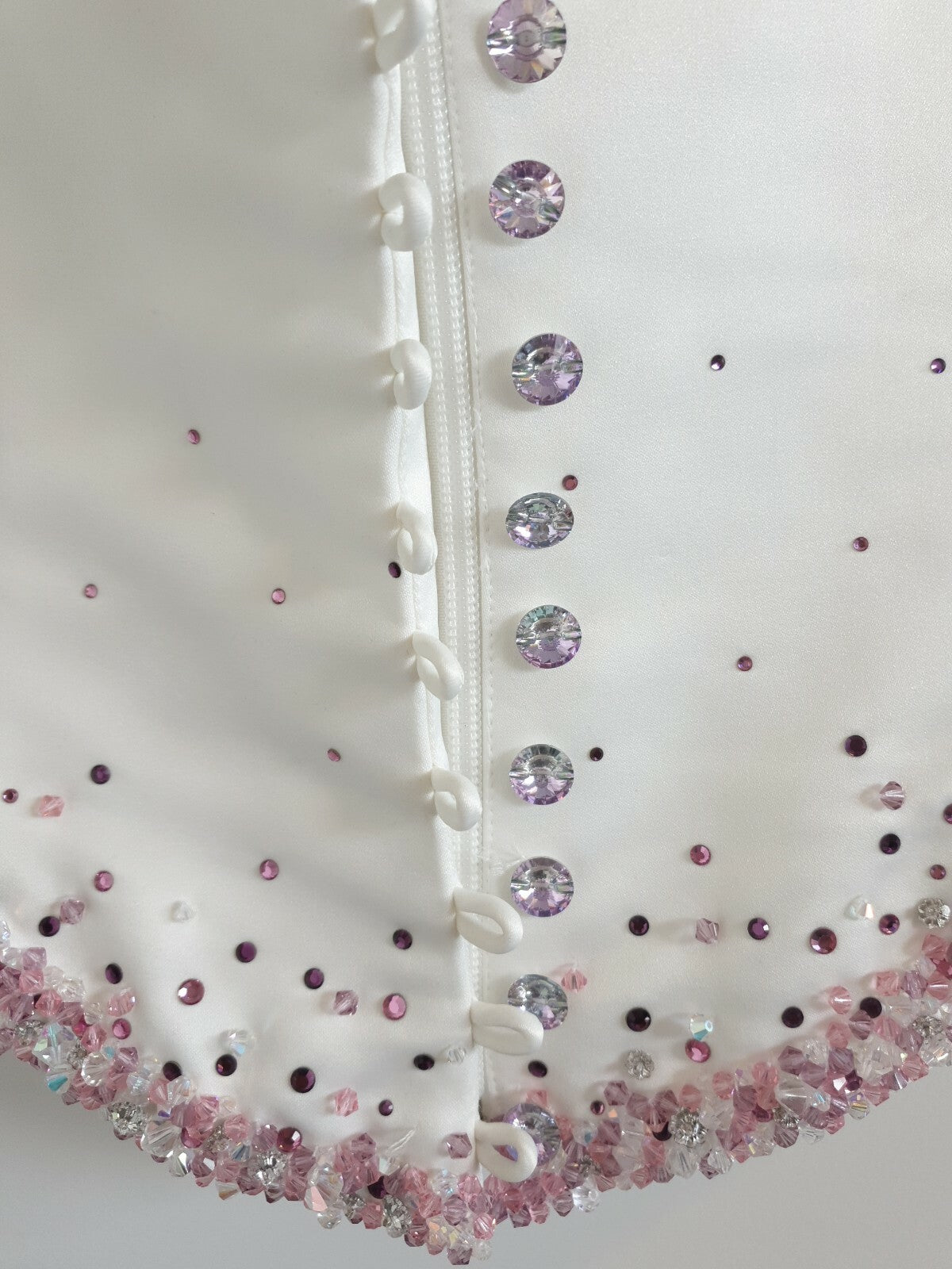 Essence ivory strapless bridal bustier pink beading UK 83