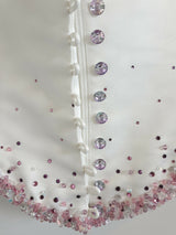 Essence ivory strapless bridal bustier pink beading UK 83
