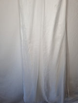 Imoda White Chiffon Ruched Beaded Round Neck High Back Wedding Dress Sz 85