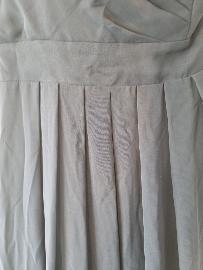 Imoda Navy Blue Chiffon One Shoulder Evening Bridesmaid Long Maxi Dress Sz 67