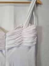 Imoda White Chiffon Sweetheart Beaded Ruched Empire Wedding Dress Sz 1211