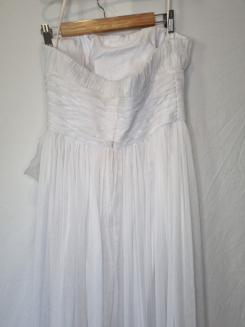 Imoda White Chiffon Ruched Empire Wedding Dress Sz 147