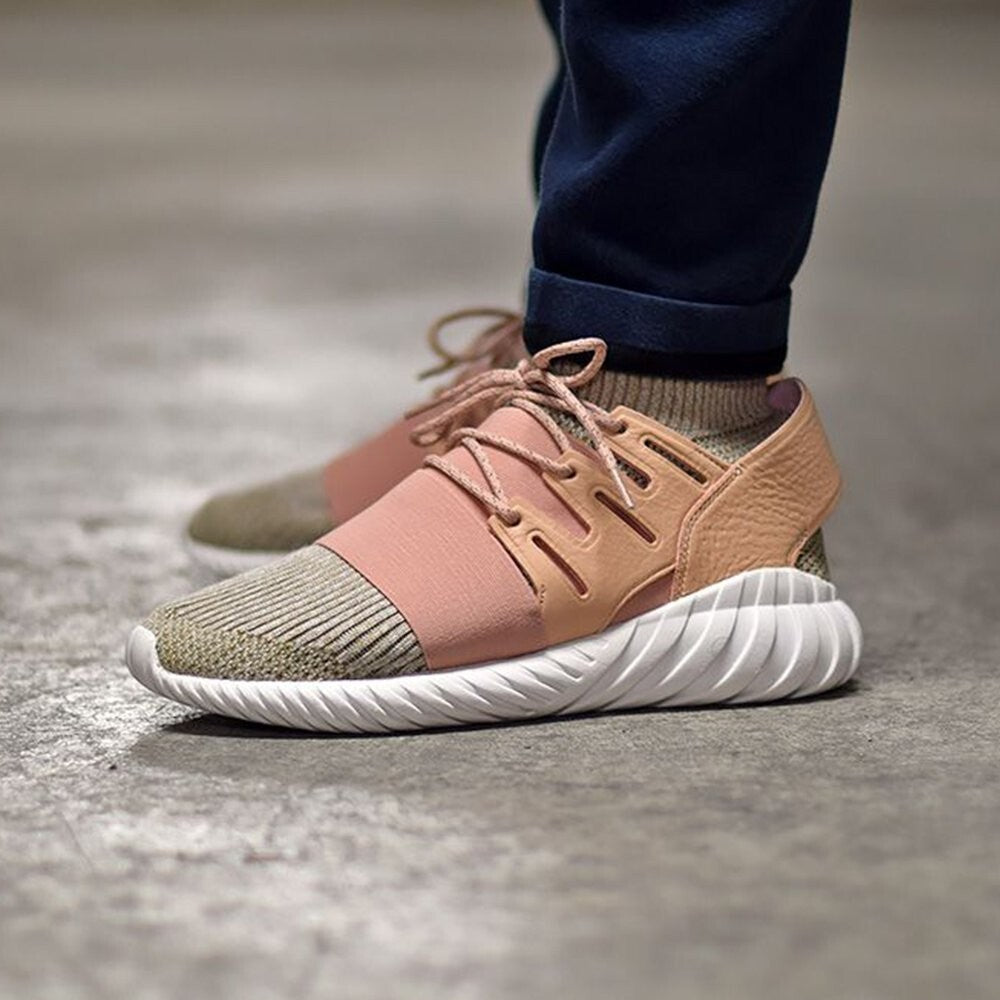 Adidas Tubular Doom Beige Pink Knit Ankle Sock Sneakers BB2390 F44/US10/UK9.56