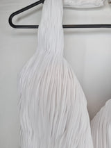 Imoda White Chiffon Ruched Pleated Beaded Grecian Empire Wedding Dress Sz 125