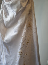 iModa White Straps/strapless Beaded Sequin Tulle Pleated Satin Backless Dress 106